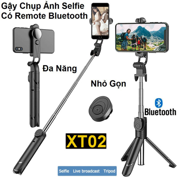 [HCM][ GIÁ RẺ MÀ CHẤT ] Gậy Chụp Ảnh Tự Sướng XT02 3in1 Cao Cấp Kết Nối Bluetooth 3 Chân Tripod Đa Năng Chụp Hình Selfie Giá Đỡ Điện Thoại Livestream Điều Khiển Từ Xa 10m Xoay 360 Độ Tương Thích Với Nhiều Điện Thoại