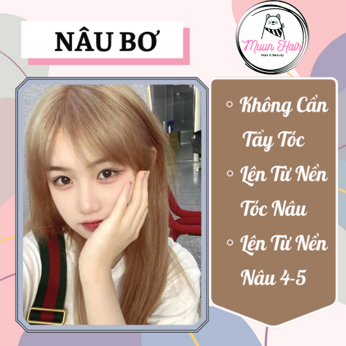 Thuốc Nhuộm Tóc Màu Nâu Bơ [Tặng Kèm Oxy + Chụp Tóc + Găng Tay]