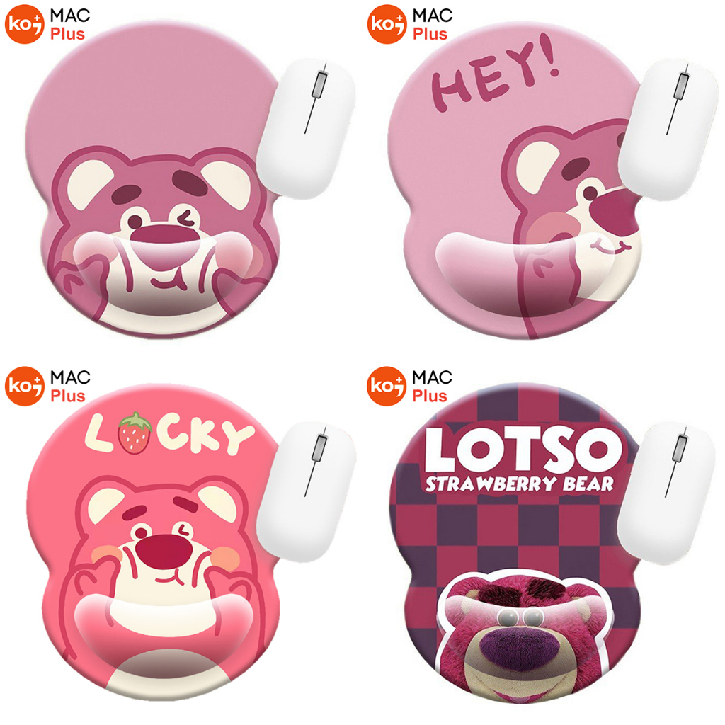 Non-slip strawberry Lotso bear keyboard mouse pad (thick waterproof stationery office decor)