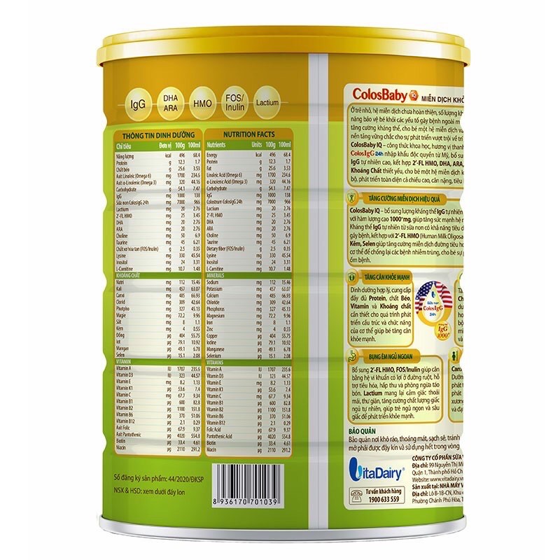 SỮA COLOSS BABY IQ 0+ (800)g