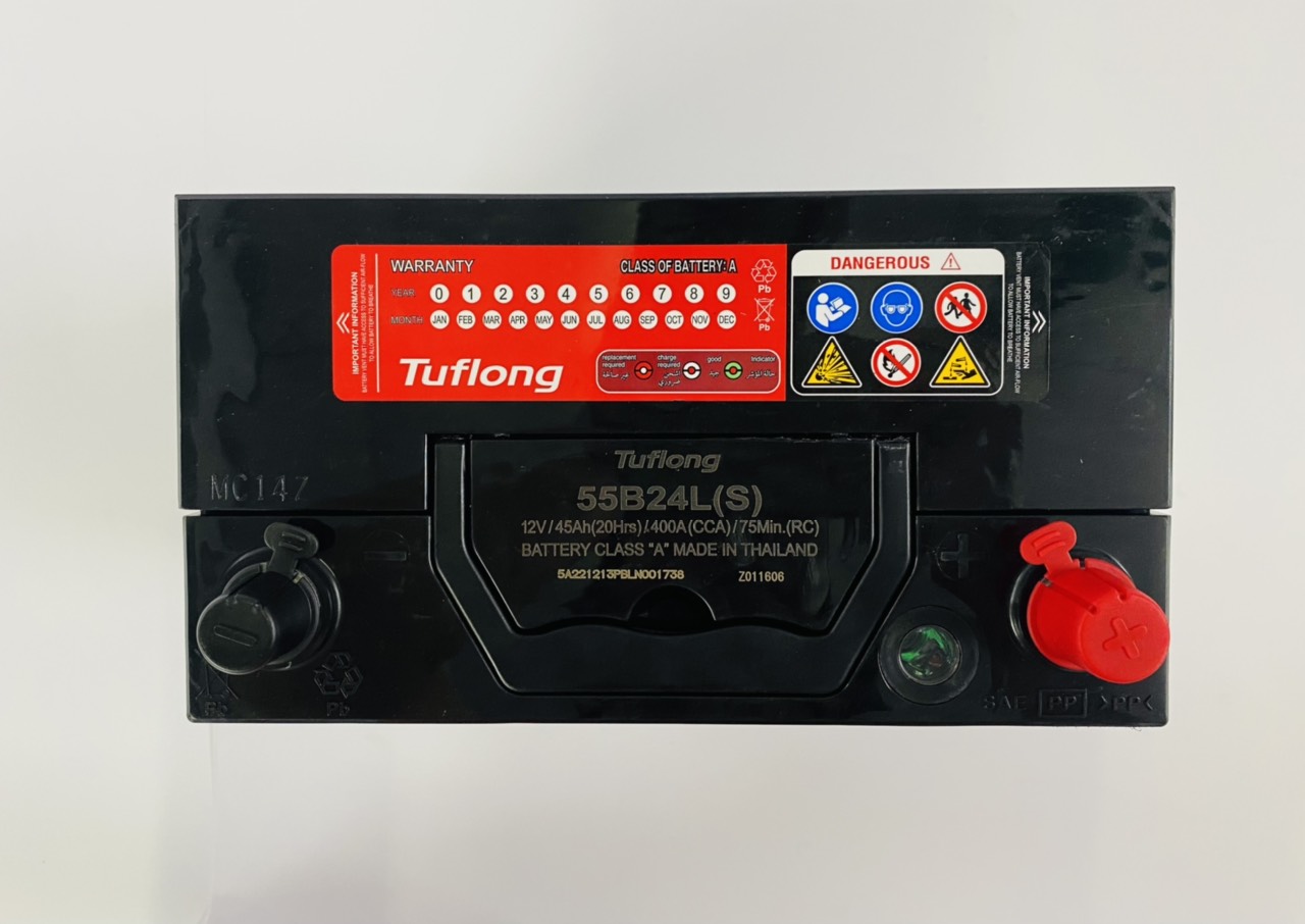 Ắc quy Hitachi Tuflong 12V-45AH JIS (55B24LS)