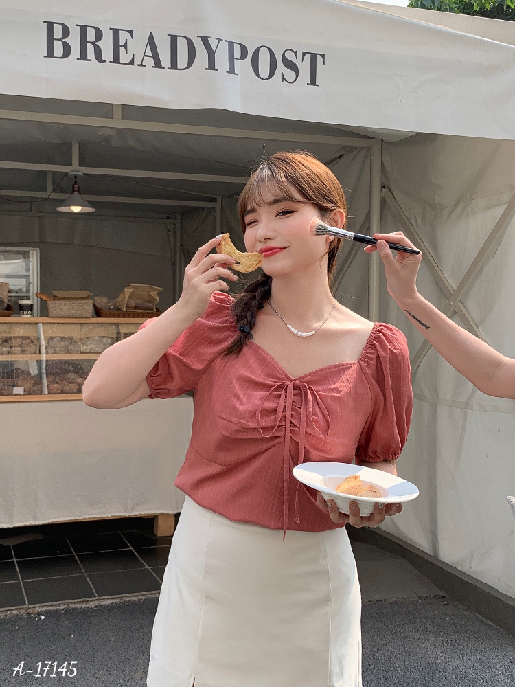 SALE Áo kiểu BIGSIZE nhúng nơ 17145