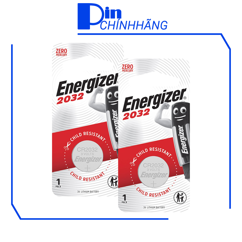 2 Pin Energizer 2032 3V - Pin remote xe máy, xe hơi, cmos pc, đồng hồ