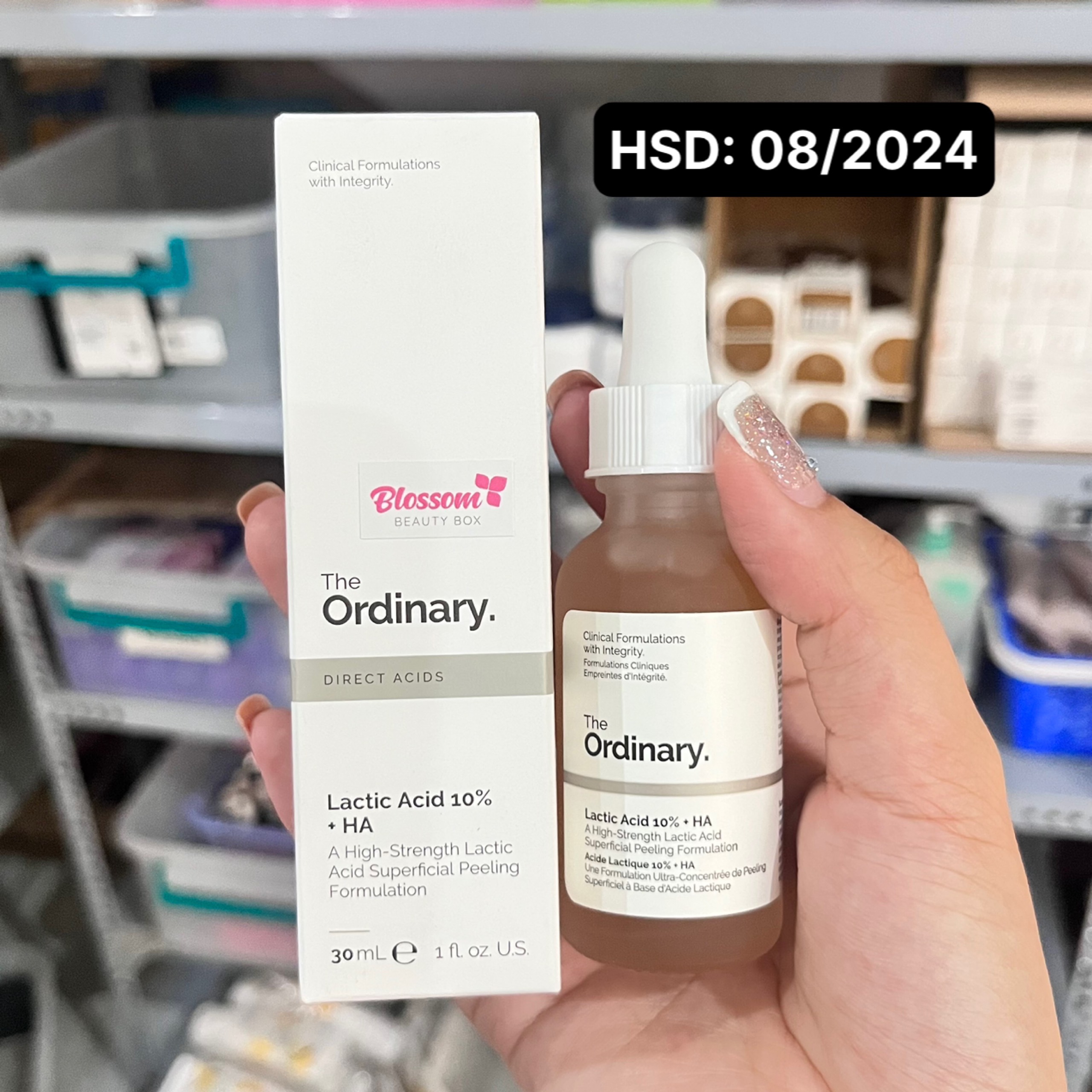 Sáng Da mờ Thâm mụn Lactic Acid 10% + HA 2% - The Ordinary