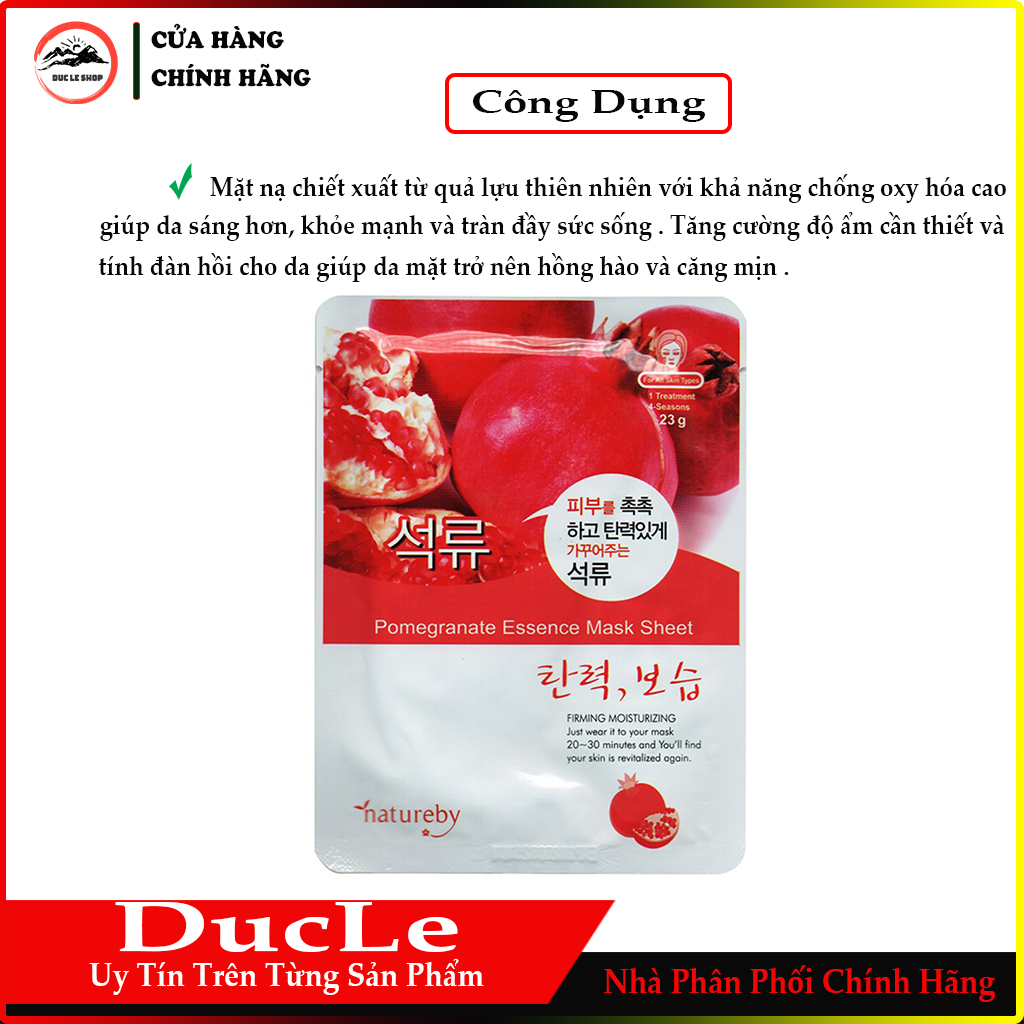 [HCM]Mặt Nạ Natureby Lựu HÀN QUỐC (23ml/miếng )