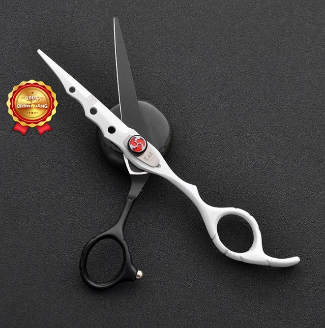 Bộ kéo cắt tóc Kasho HA 03 đen trắng (Tặng bao da và chỉnh kéo khi mua 2 cây )
