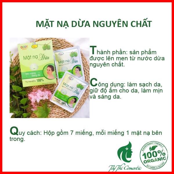 [HCM]Mặt Nạ Dừa Nguyên Chất Cửu Long