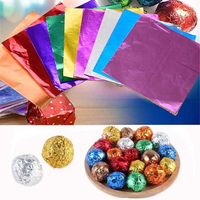 [HCM]Giấy bạc gói socola 100 tờ ( 10*10cm)