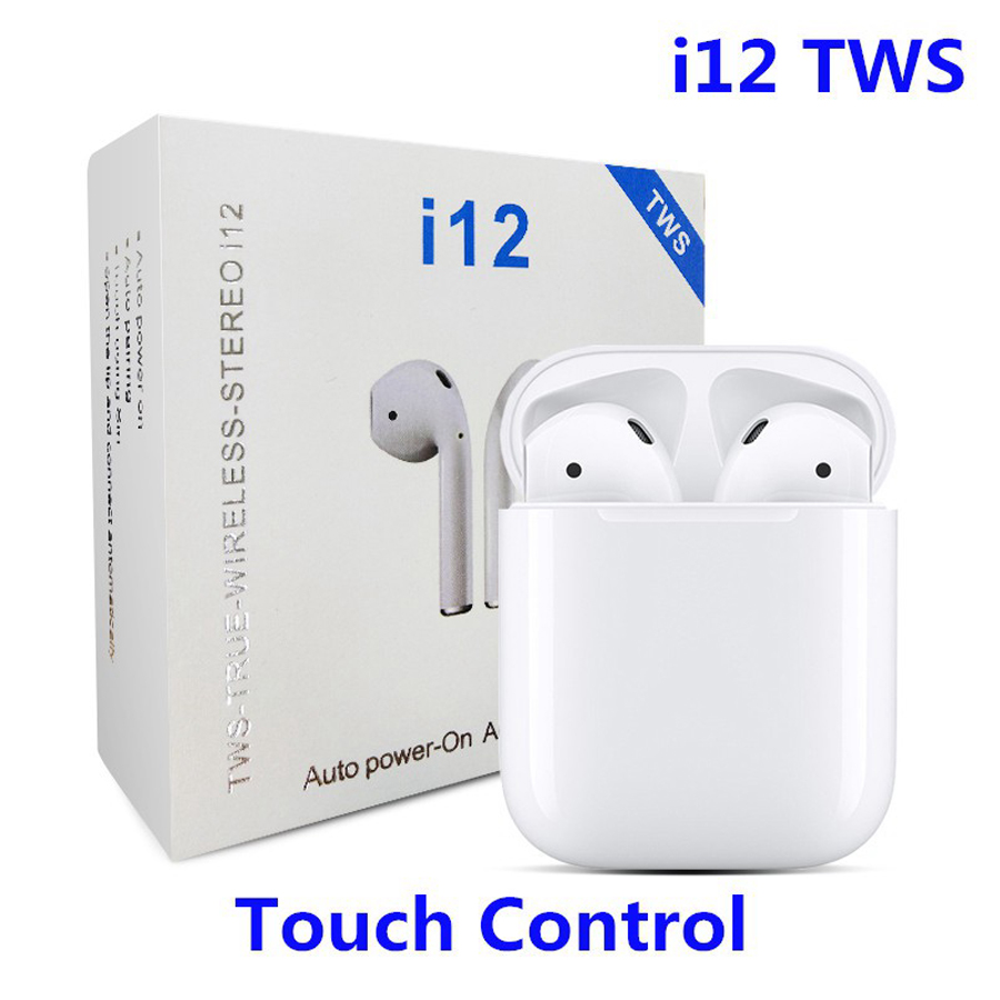 Tai nghe bluetooth không dây nhét tai i12 - cảm biến vân tay Cho dòng điện thoại thông minh như Sony Samsung Iphone Oppo - Cảm ứng 5.0 chống nước pin trâu tai nghe gaming nâng cấp hơn i7i9 i11f9 pro s11 TWS