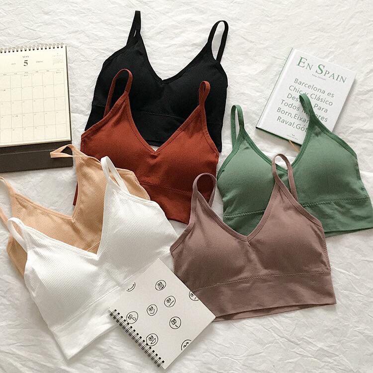 Áo Bra Len Tăm Sợi Mảnh, Hở Lưng Khoét Lưng Mút Mỏng 367