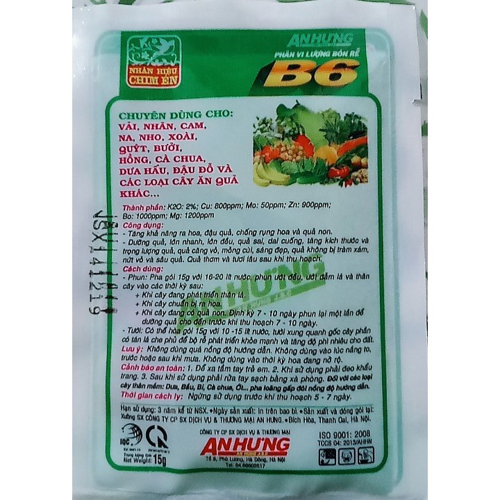 Phân Bón Vi Lượng Bón Rễ B6