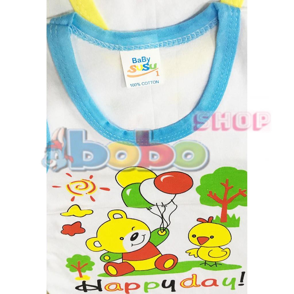 SET 5 Áo ba lỗ trắng viền màu Susu cho bé
