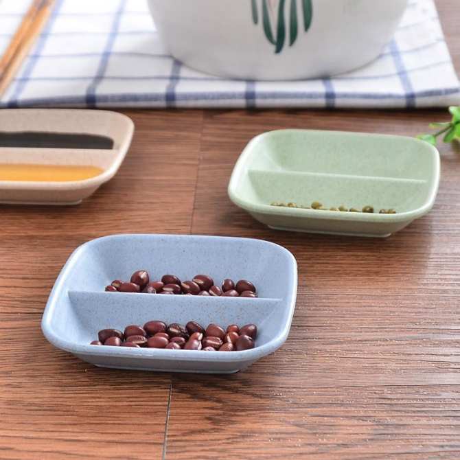 Đĩa đựng gia vị 2 ngăn bằng lúa mạch (đựng gia vị, nước chấm)