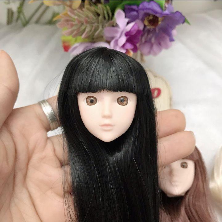 Đầu búp bê xinyi mắt gắn chưa fu tóc dài