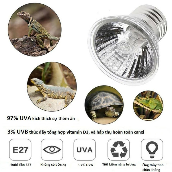 Đèn sưởi UVA + UVB 3.0 cho bò sát nomoy pet