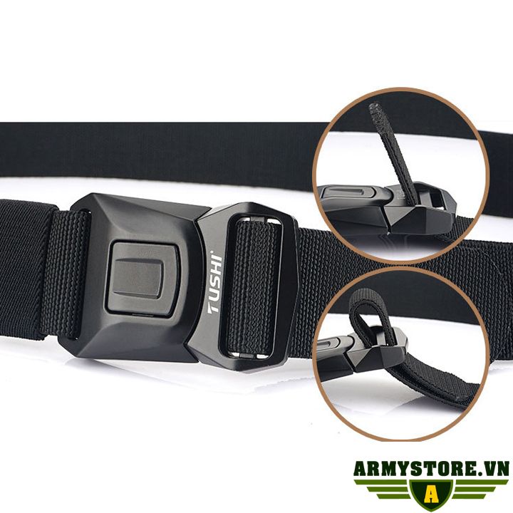 [HCM]Dây thắt lưng lính - Dây nịt vải bố ARM-1076 (Đen)