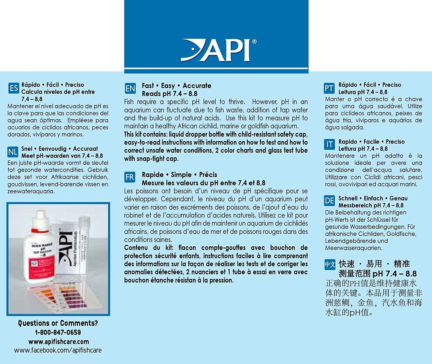 API High Range pH Test Kit Kiểm tra pH nước mặn nước biển API High Range pH Test Kit