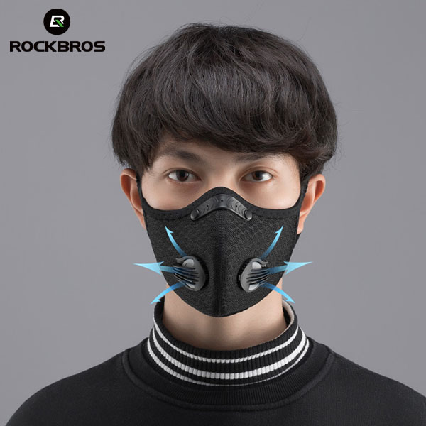 ROCKBROS Mặt Nạ Có Thể Giặt Có Thể Tái Sử Dụng Đi Xe Đạp Mặt Nạ Than Hoạt Tính Van Thở Chống Gió Chống Bụi Chống Khói Mù Khẩu Trang Chạy Chống Ô Nhiễm MẶT NẠ Pm2. 5