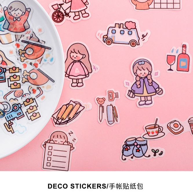 Set 40 hình sticker bé gái cute - MiuSua