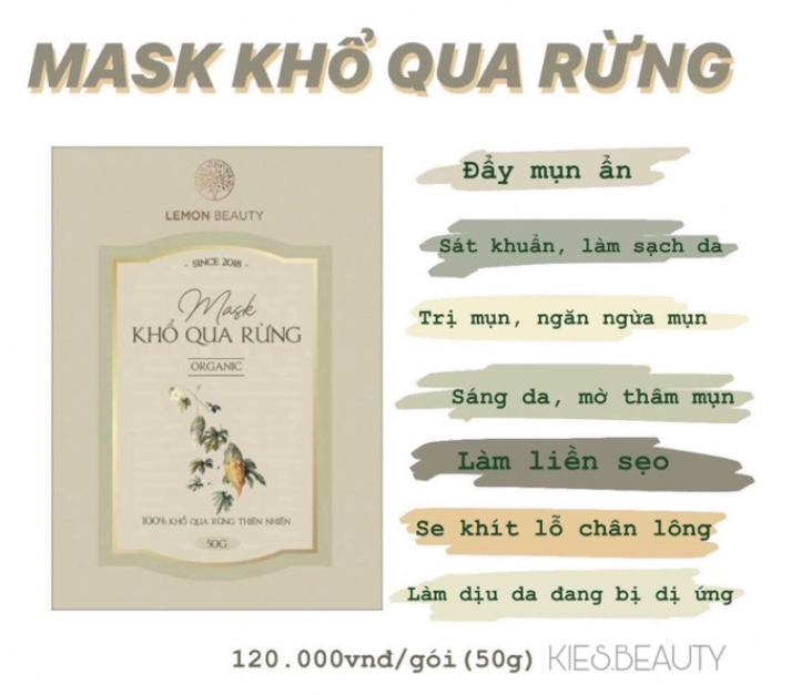 Mặt Nạ Khổ Qua Rừng Lemon Mask  ( Tặng Que Trộn Mask + Cọ Đắp Mask )