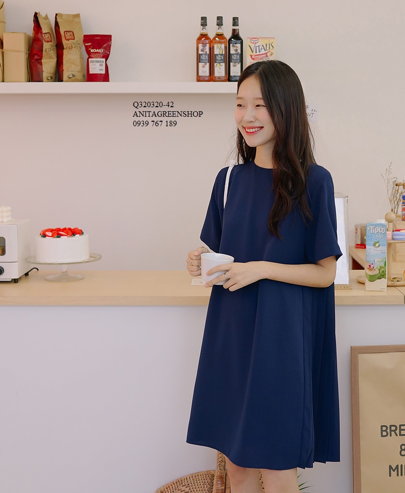 Q330320 đầm suông nữ phối dập ly