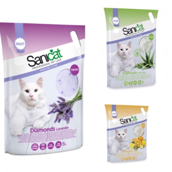 [HCM]Cát Vệ Sinh Thủy Tinh Cho Mèo SaniCat 5L