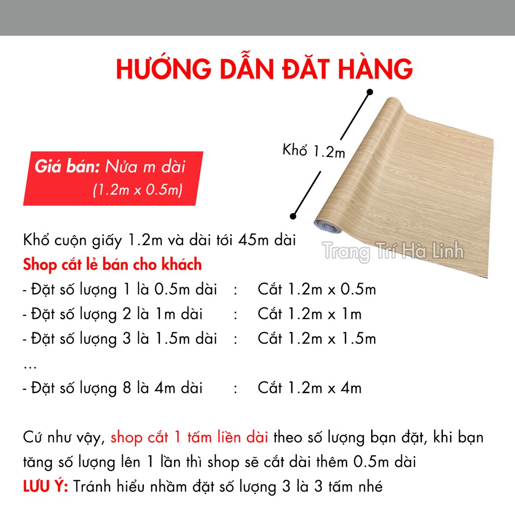 Giấy decal dán tường giả vân gỗ dán bàn tủ chống nước khổ 1.2m sẵn keo đẹp giá rẻ tặng bộ dụng cụ dán decal