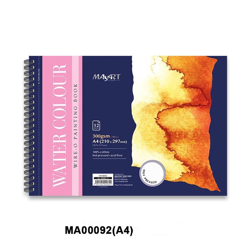 Sổ vẽ màu nước MayArt A4 (100% Cotton )