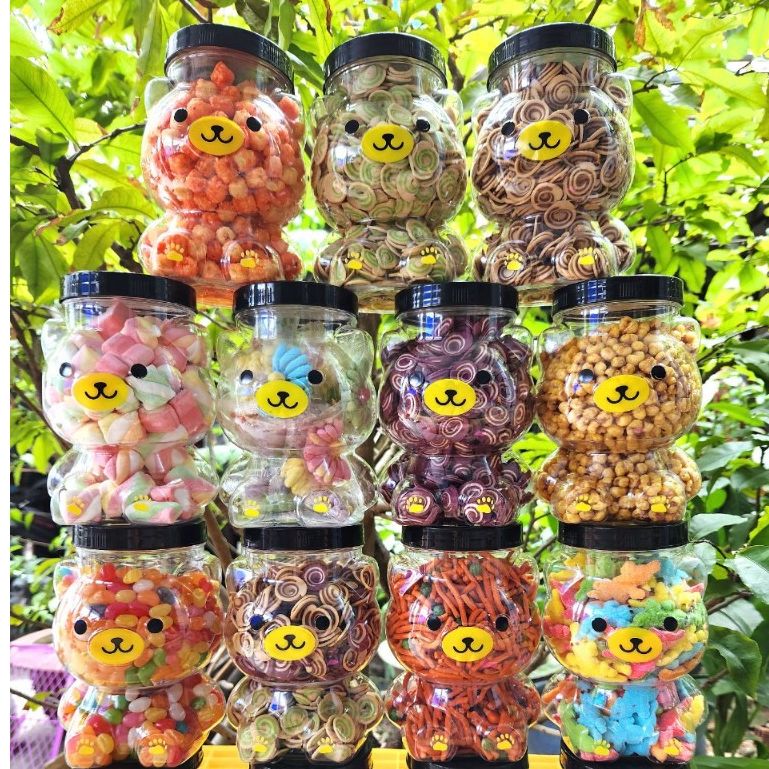 Bánh kẹo hũ con gấu đủ loại