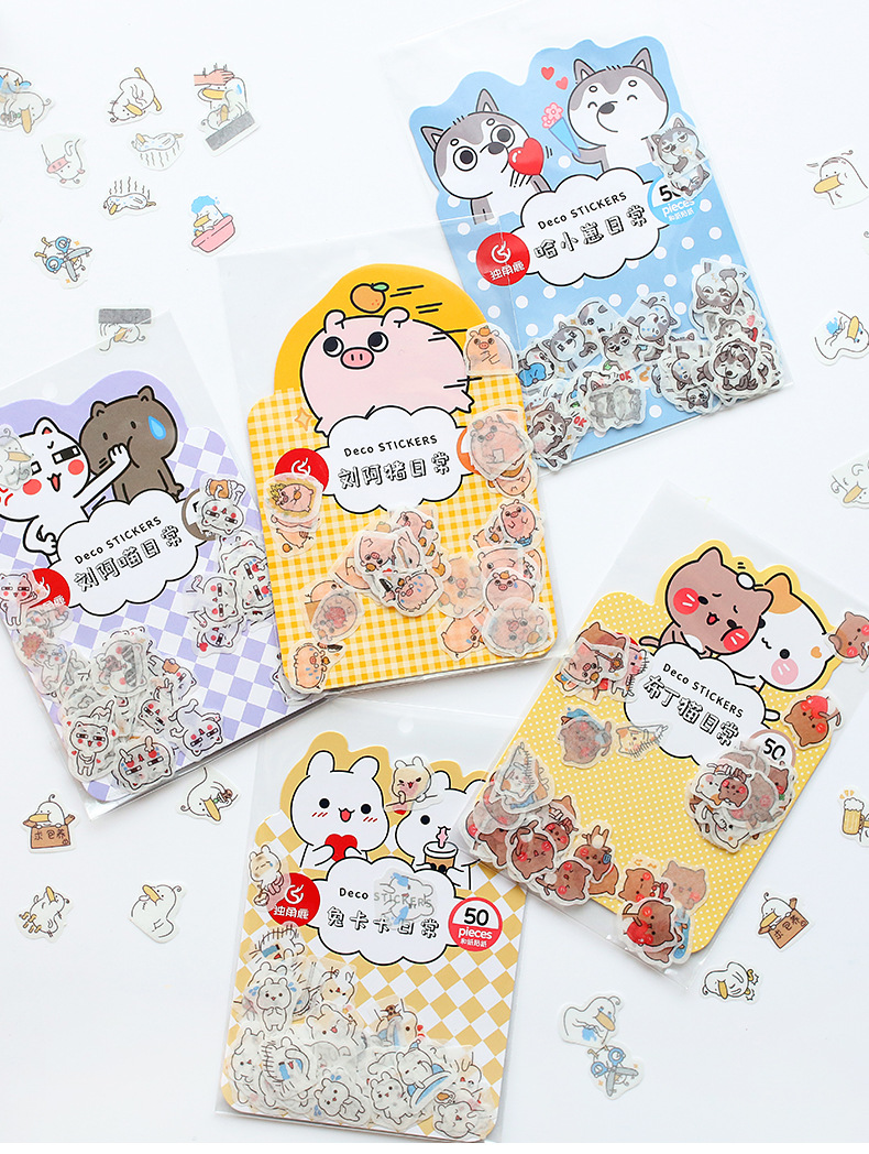 [Có sẵn] Sticker gói mẫu hình con vật dễ thương