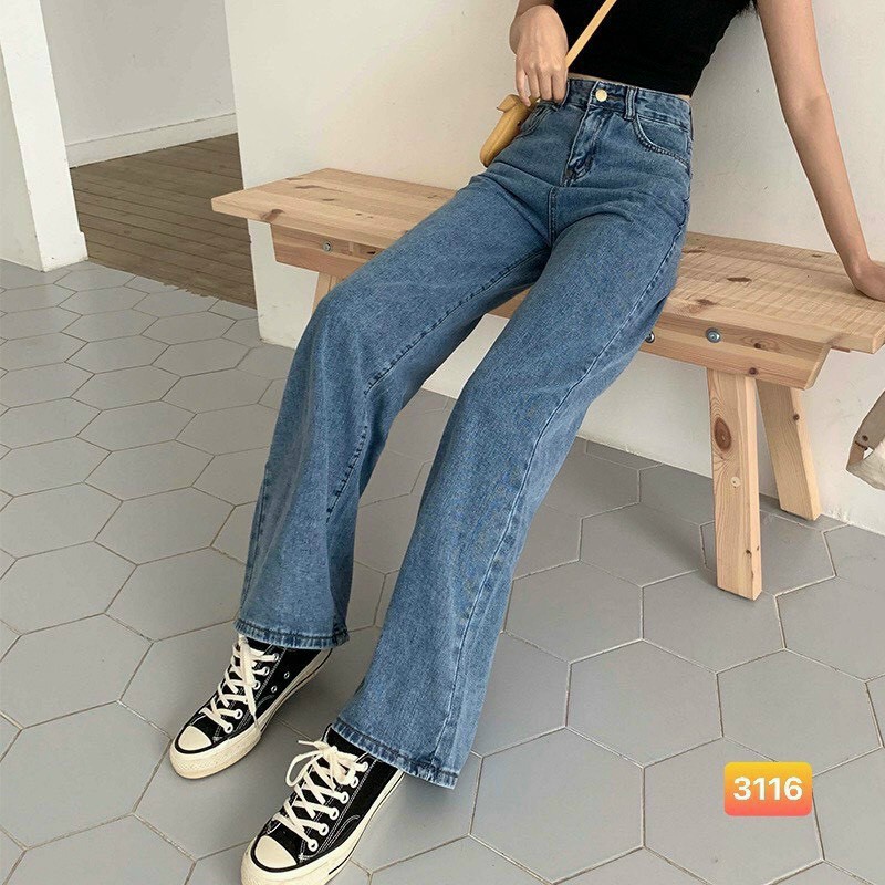 Quần baggy jean nữ cao cấp thời trang