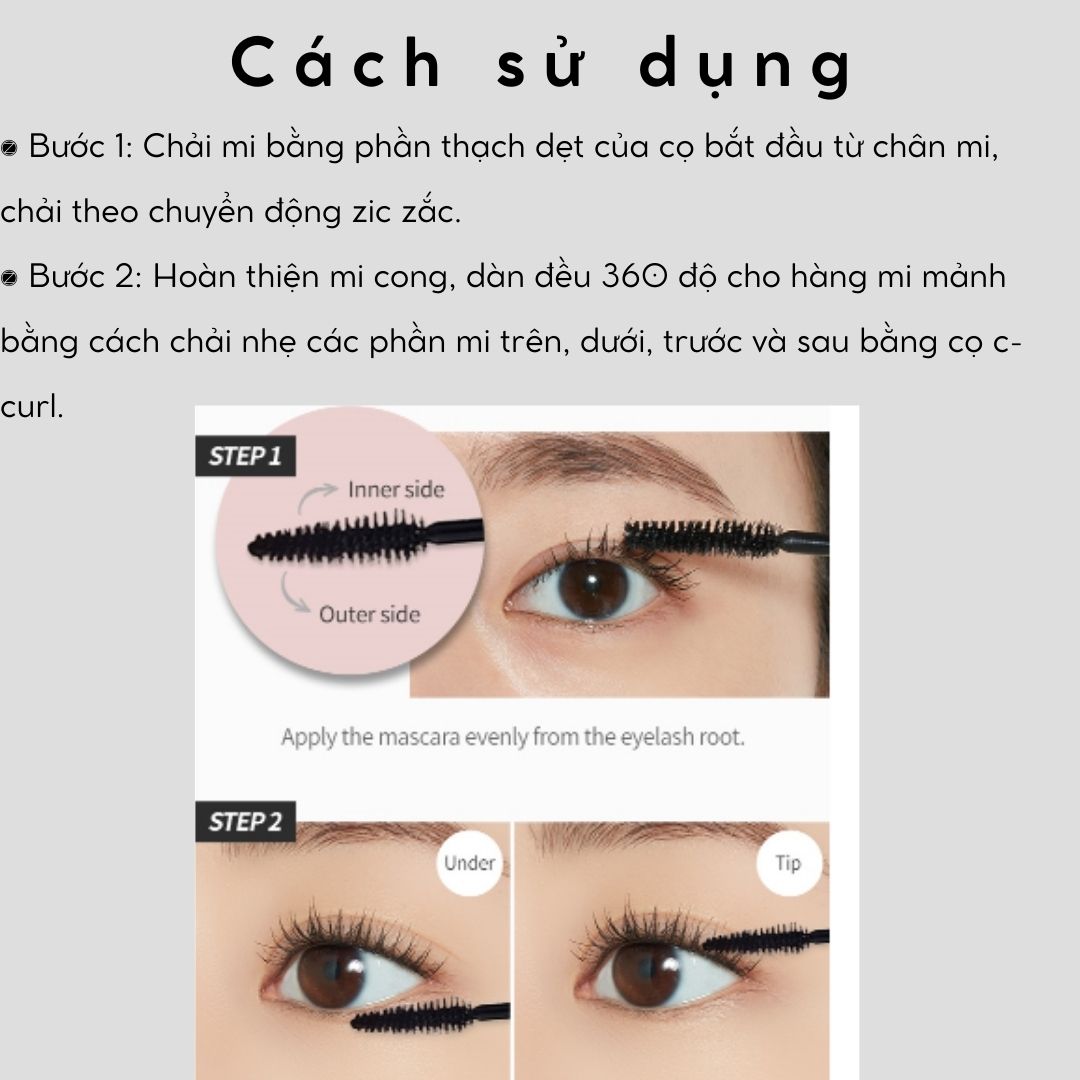 Mascara làm cong mi Etude House Lash Perm Curl Fix 8g (3 loại)