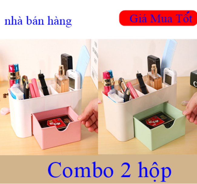 [HCM]Bộ 2 Kệ đựng mỹ phẩm đa năng bằng nhựa nhiều ô kích thước lớn