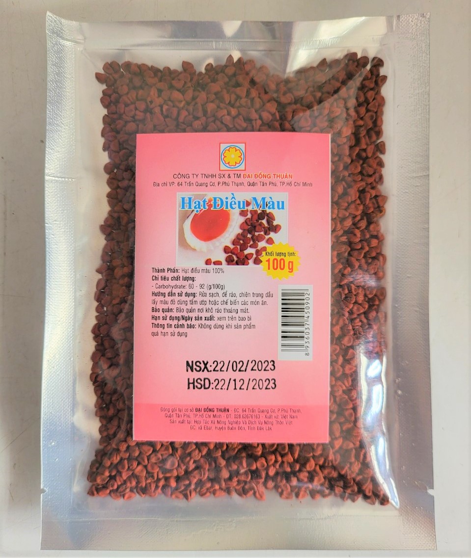 [Gói 100g] HẠT ĐIỀU MÀU ĐỎ (HẠT CÀ RI) [VN] ĐẠI ĐỒNG THUẬN Annatto Seeds