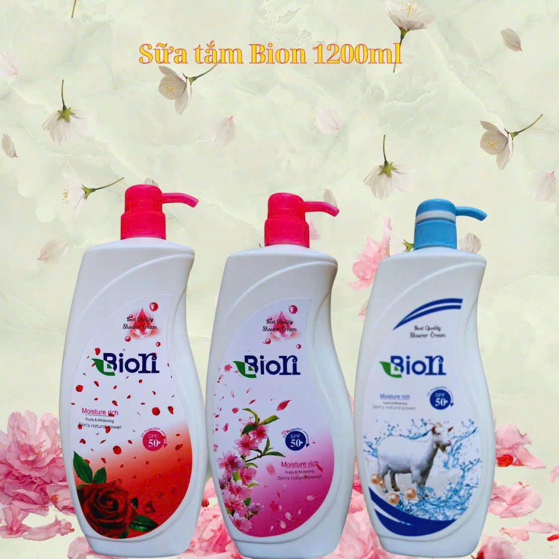 sữa tắm thơm trắng da Biori 1200ml