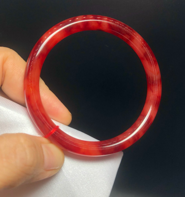 [HCM][ ĐÁ TỰ NHIÊN ] Vòng Tay Cẩm Thạch Đỏ Sang TrọngHợp Mạng Hỏa NI 50-60MMBAO ĐẸP