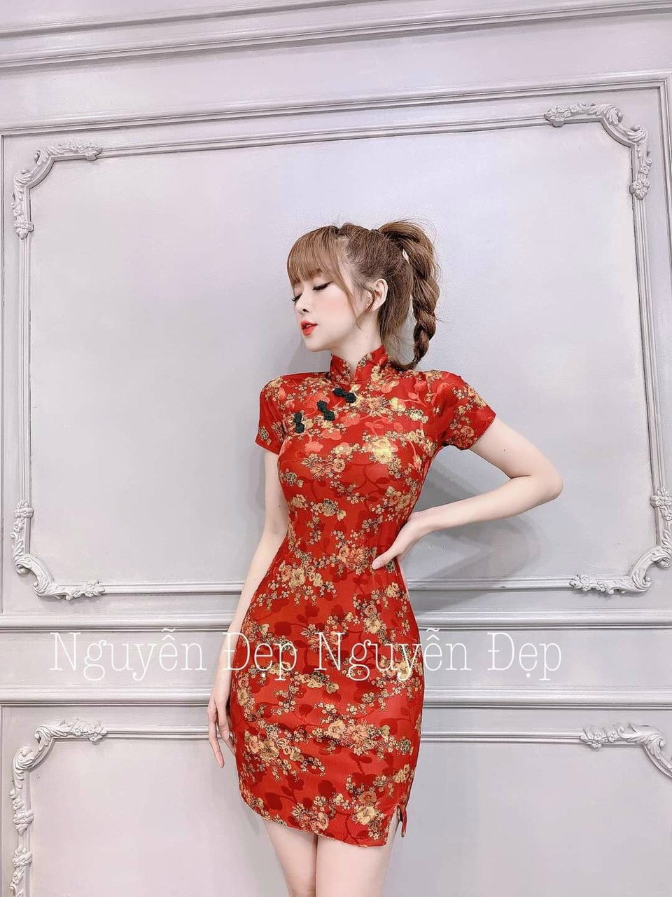 Sườn xám thời trang nữ cực xịn xò mai khanh size 42-55kg