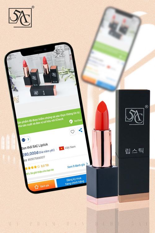 Son lì không trôi chính hãng Hàn Quốc 5AC dưỡng môi giữ ẩm 4.5g