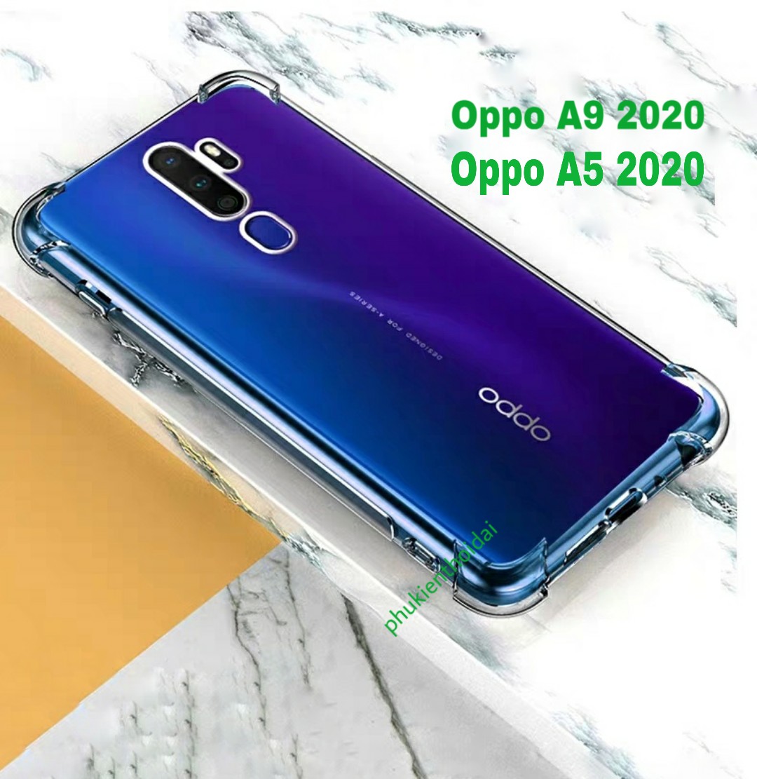 Ốp lưng Oppo A9 2020 / A5 2020 dùng chung dẻo trong lồi 4 góc chất đẹp hạn chế ố vàng