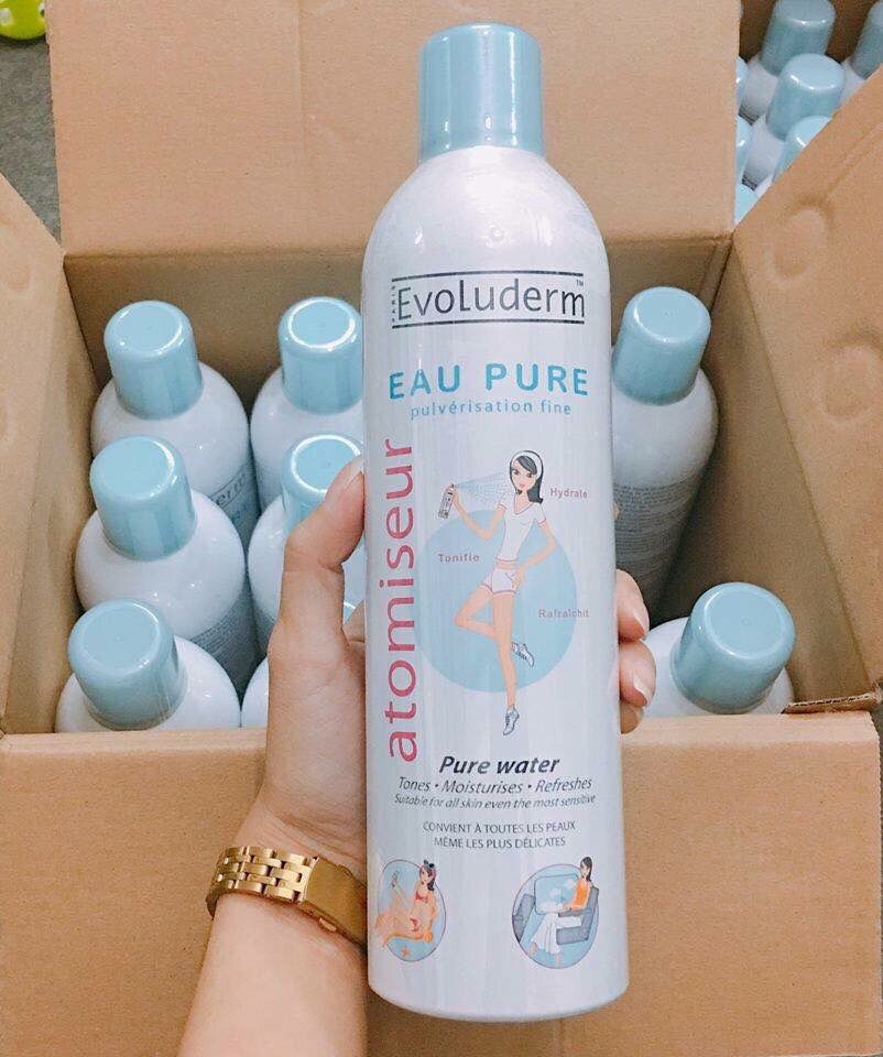 Xịt Khoáng EvoLuderm Eau Pure Pháp 150 - 400ml