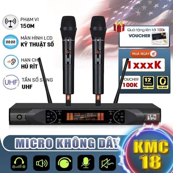 Micro Không Dây Jb Kmc8 Đời Mới, Mic Sân Khấu Cao Cấp Chất Âm Khỏe Mạnh, Chống Hú/Rít Cực Tốt