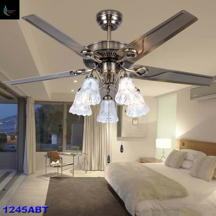Quạt trần Mã1245ABT lõi đồng 6 cấp độ gió có đèn và điều khiển từ xa tiện lợi