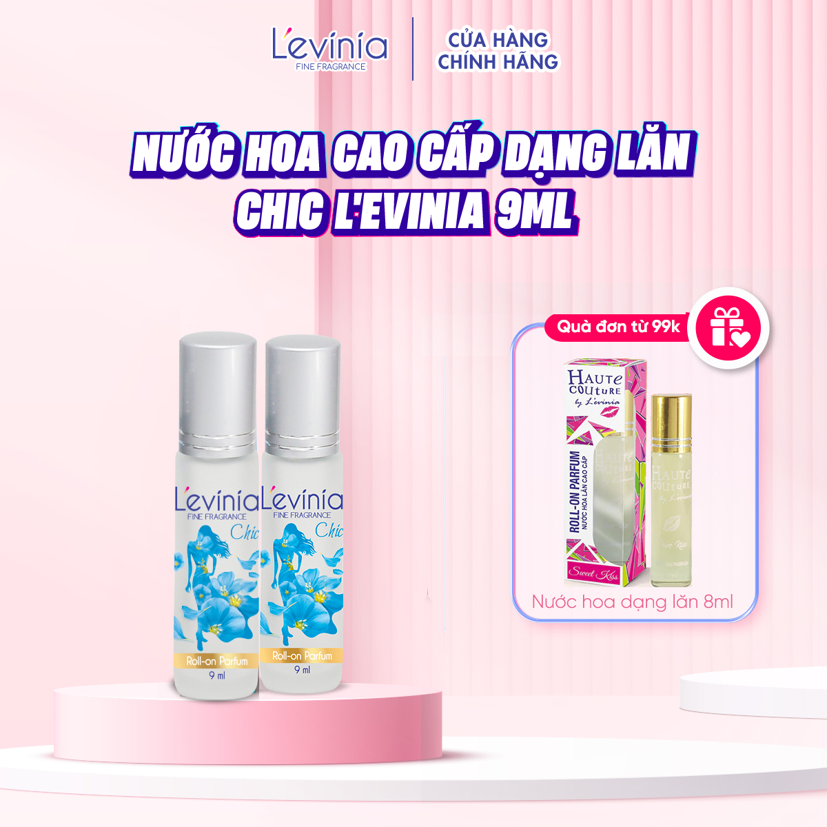 Combo 2 Nước Hoa Cao Cấp Dạng Lăn L'evinia Hương Chic 9ml