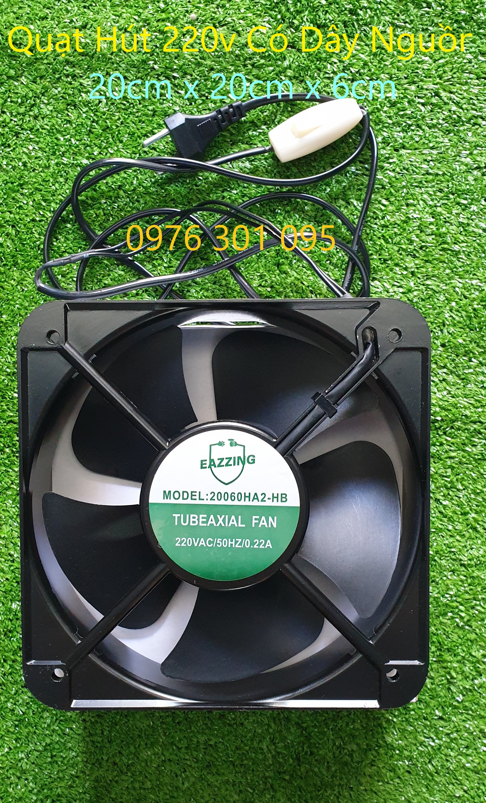 Quạt Hút Gió - Tản Nhiệt 220V ( 20Cm X 20Cm ), bảo hành 06 tháng - Đèn Led Thiên Vân