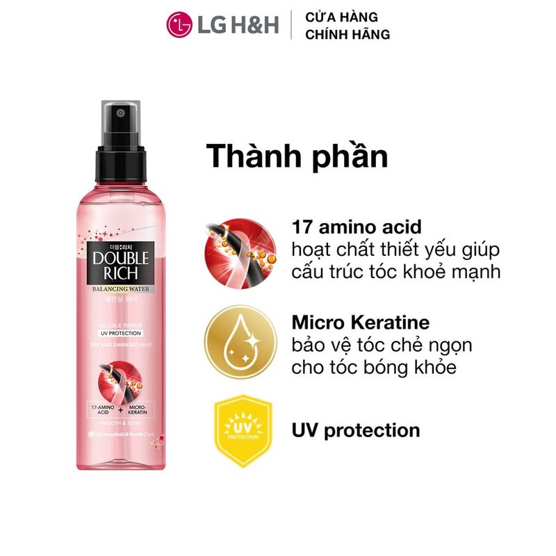Xịt dưỡng tóc Double Rich 120ml/ 250ml Balancing Water Repair