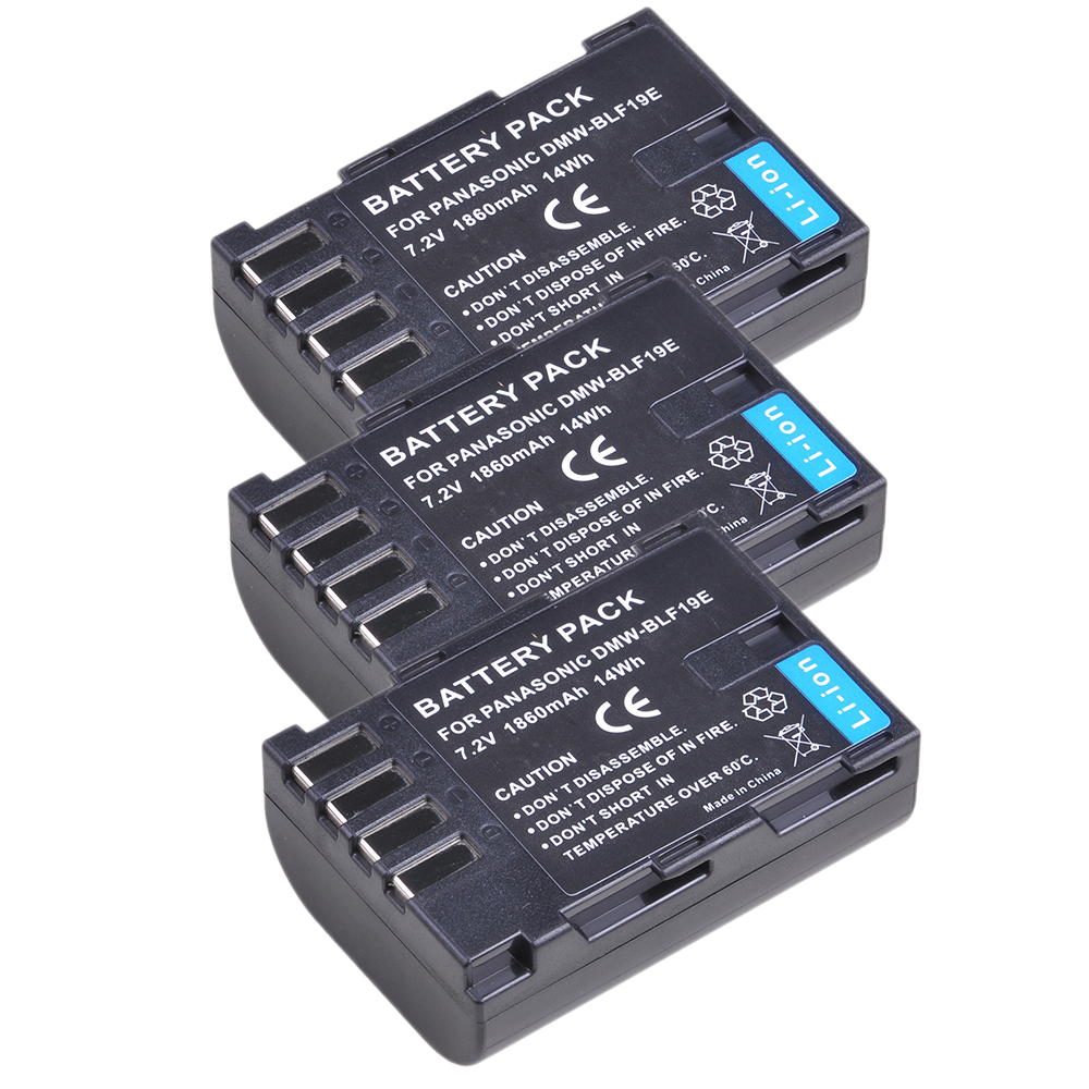Tectra 3 cái 1860mah dm-wblf19e dmw-blf19 pin cho panasonic lumix dmc-gh3 dmc gh3 gh4 gh5 máy ảnh dmw blf19 dmwblf19 pin