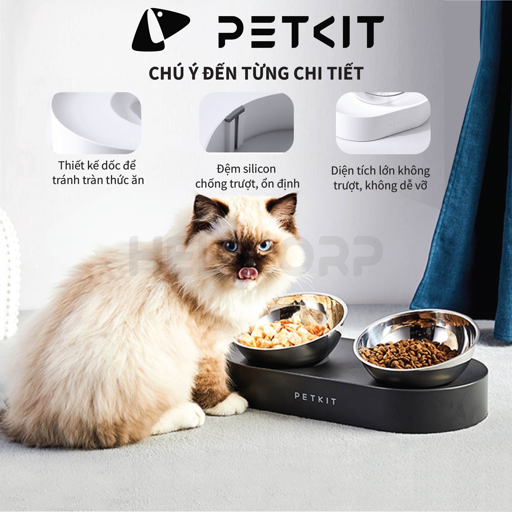 Bát Ăn Đôi, Chén Ăn Chống Gù Cho Chó Mèo Petkit