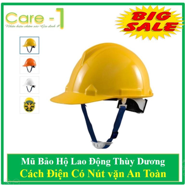 Mũ Bảo Hộ Thùy Dương Cách Điện 3kv Có Nút Vặn An Toàn - Tặng Nút Tai Chống ồn