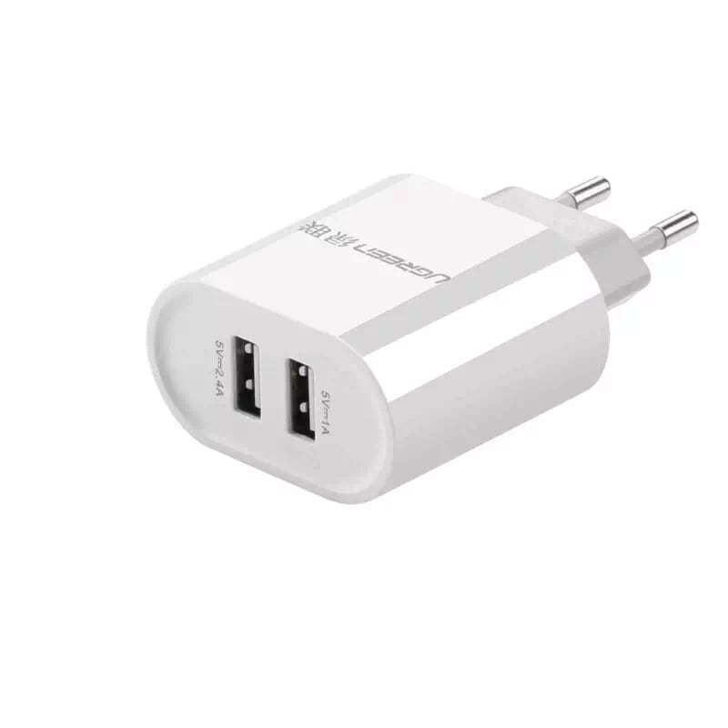 Ugreen 20384 3.4a màu trắng củ sạc nhanh 2 cổng usb cd104