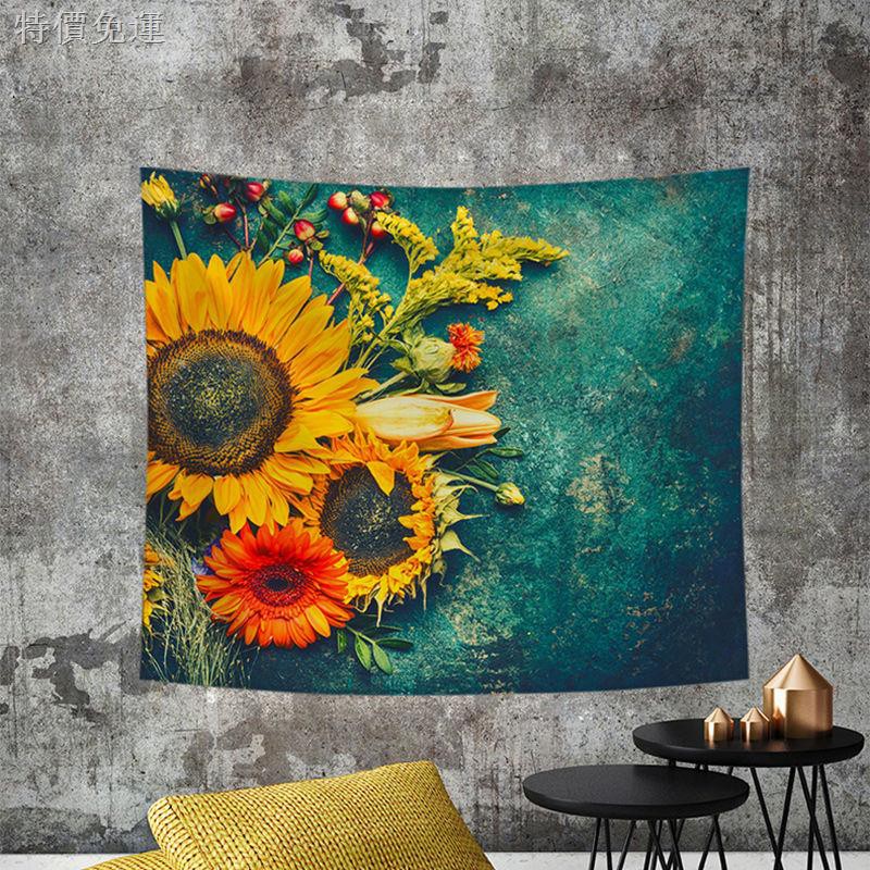 Tranh vải treo tường hình hoa hướng dương decor phòng siêu đáng yêu có Tặng kèm đèn nháy và móc treo tiện lợi